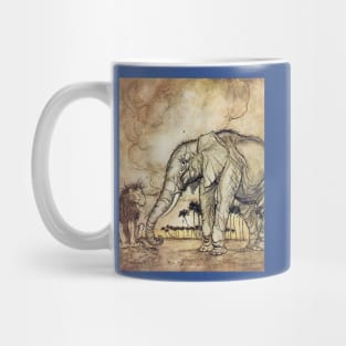 The Lion, Jupiter and the Elephant - Arthur Rackham Mug